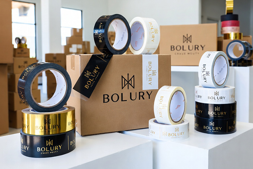 custom printed packing tape, branded shipping tape, luxury custom tape, e-commerce packing tape branding Orange County